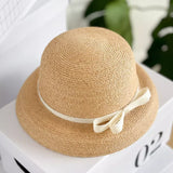 Boho Sun Beach Hat - Wide Brim Straw Hat with Bow