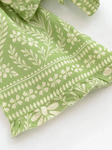 Boho Blouse – ““Seaside Song” Floral Long Sleeve Tie Front Tope