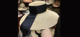 Boho Sun Beach Hat - Wide Brim Straw Hat with Chin Strap