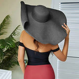 Boho Sun Beach Hat - Oversized Wide Brim Travel Straw Hat