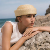 Boho Pillbox Hat - French Handwoven Straw Beret Hat