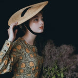 Boho Garden Hat - Handwoven Wheat Straw Sun Hat
