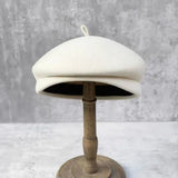 Boho Pillbox Hat - Classic Wool Felt Beret Hat