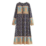 Bohemian Maxi Gown – “Desert Heirloom” Floral Long Sleeve Bohemian Gown