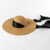 Boho Sun Beach Hat - Wide Strap Dome Straw Hat