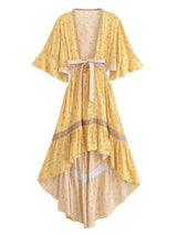 Bohemian High-Low Dress – “Savanna Rose” Leopard Print Tie-Waist Backless Boho Dress
