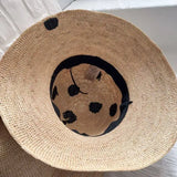 Boho Bucket Hat - Polka Dot Raffia Wide Brim Hat