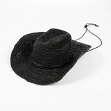 Boho Cowboy Hat - Hand Crocheted Raffia Straw Hat