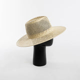 Boho Sun Beach Hat - Handwoven Hollow Wide Brim Straw Fedora Hat