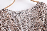 Boho Mini Dress – “Wildflower Waltz” Floral & Leopard Bow-Front Cutout Dress