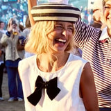 Boho Pillbox Hat - Striped Straw Beach Beret Hat