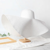 Boho Sun Beach Hat - Oversized Wide Brim Travel Straw Hat