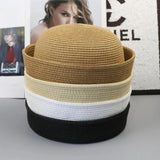 Boho Sailor Hat - Vintage Rolled Edge Straw Beret Hat