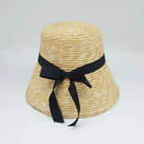 Boho Sun Beach Hat - Natural Straw Wide Brim Bucket Hat