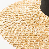 Boho Sun Beach Hat - Handwoven Lace Straw Hat with Bow Ribbon
