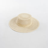 Boho Sun Beach Hat - Handwoven Hollow Wide Brim Straw Fedora Hat