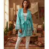 Boho Kimono Robe – “Dreamcatcher Lilac” Soft Loungewear Cover-Up with Bohemian Charm