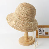 Boho Bucket Hat - Handmade Raffia Crochet Beach Hat