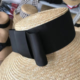 Wide Brim Beach Hats for Women - Sun Hats with Black Ribbon - Josy