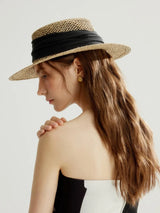 Boho Sun Beach Hat - Natural Hollow Woven Straw Hat for Women