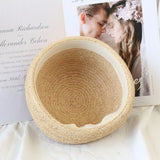 Boho Pillbox Hat - Raffia Sailor Straw Hat