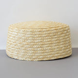 Boho Pillbox Hat - Natural Wheat Straw Beret Hat
