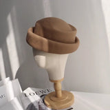 Boho Pillbox Hat - British Wool Felt Painter Beret