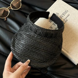 Boho Visor Hat - Striped Open Crown Sun Hat