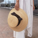 Wide Brim Beach Hats for Women - Sun Hats with Black Ribbon - Josy