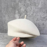 Boho Pillbox Hat - Classic Wool Felt Beret Hat