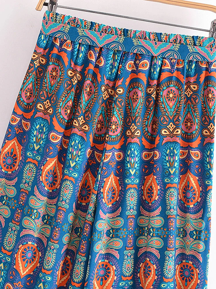 Boho Pant - Hippies Palazzo Pant - Blue Peacock Vintage