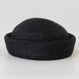 Boho Pillbox Hat - Natural Raffia French Beret Hat