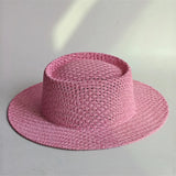 Boho Sun Beach Hat - Handwoven Linen Wide Brim Straw Hat