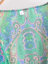 Boho Blouse – “Festival Muse” Floral Long Sleeve Tie Front Tope