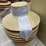 Boho Sun Beach Hat - Wide Brim Straw Hat with Black Ribbon