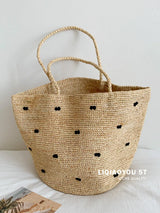 Boho Sun Beach Hat - Raffia Hat and Woven Tote Set