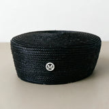 Boho Pillbox Hat - French Handwoven Straw Beret Hat