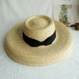 Boho Sun Beach Hat - Wheat Straw Lampshade Wedding Hat