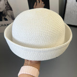 Boho Sailor Hat - Vintage Rolled Edge Straw Beret Hat