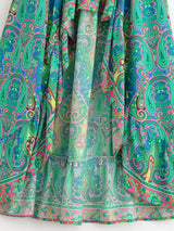 Boho Maxi Skirt – “Ocean Nomad” Paisley Print in Green & Turquoise