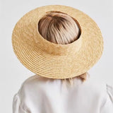 Boho Panama Hat - Natural Wheat Straw Open Crown Hat