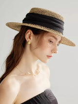 Boho Sun Beach Hat - Natural Hollow Woven Straw Hat for Women