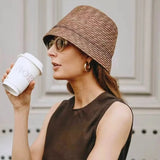 Boho Bucket Hat - Natural Wheat Straw Fisherman Hat