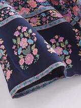 Boho Kimono Robe – “Blue Mirage” Short Cover-Up for Beach & Lounge