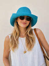 Boho Sun Beach Hat - Foldable Wide Brim Travel Straw Hat