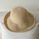 Boho Sun Beach Hat - Foldable Wide Brim Travel Straw Hat