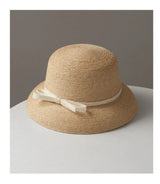 Boho Sun Beach Hat - Wide Brim Straw Hat with Bow