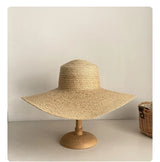 Boho Sun Beach Hat - French Raffia Wide Brim Straw Hat