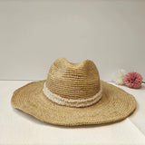 Boho Panama Hat - Oversized Raffia Tassel Straw Hat