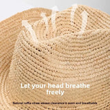 Boho Cowboy Hat - Handmade Raffia Crochet Beach Hat